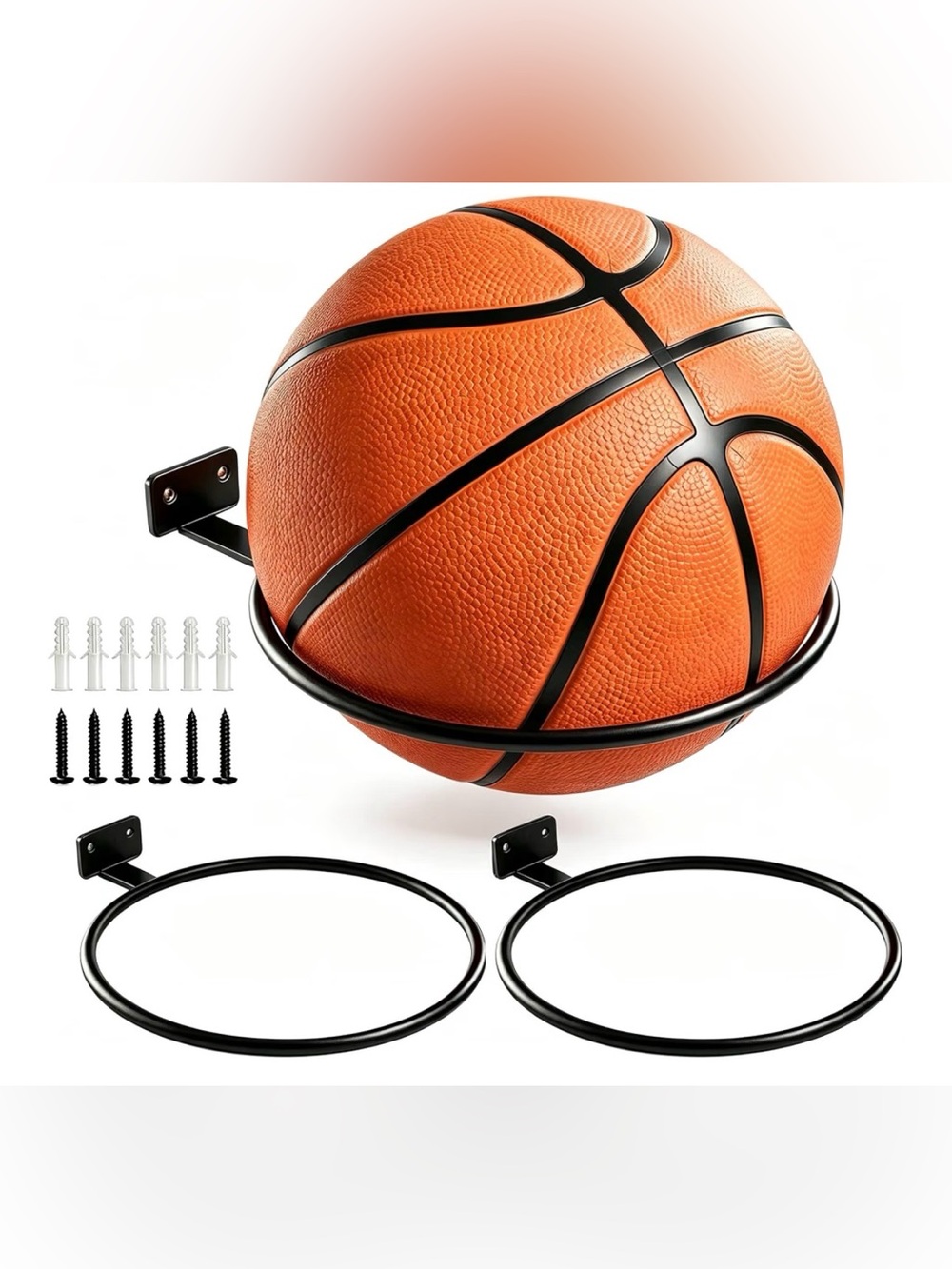 3 PACK — METAL WALL MOUNTING SPORTS-BALL DISPLAY STANDS